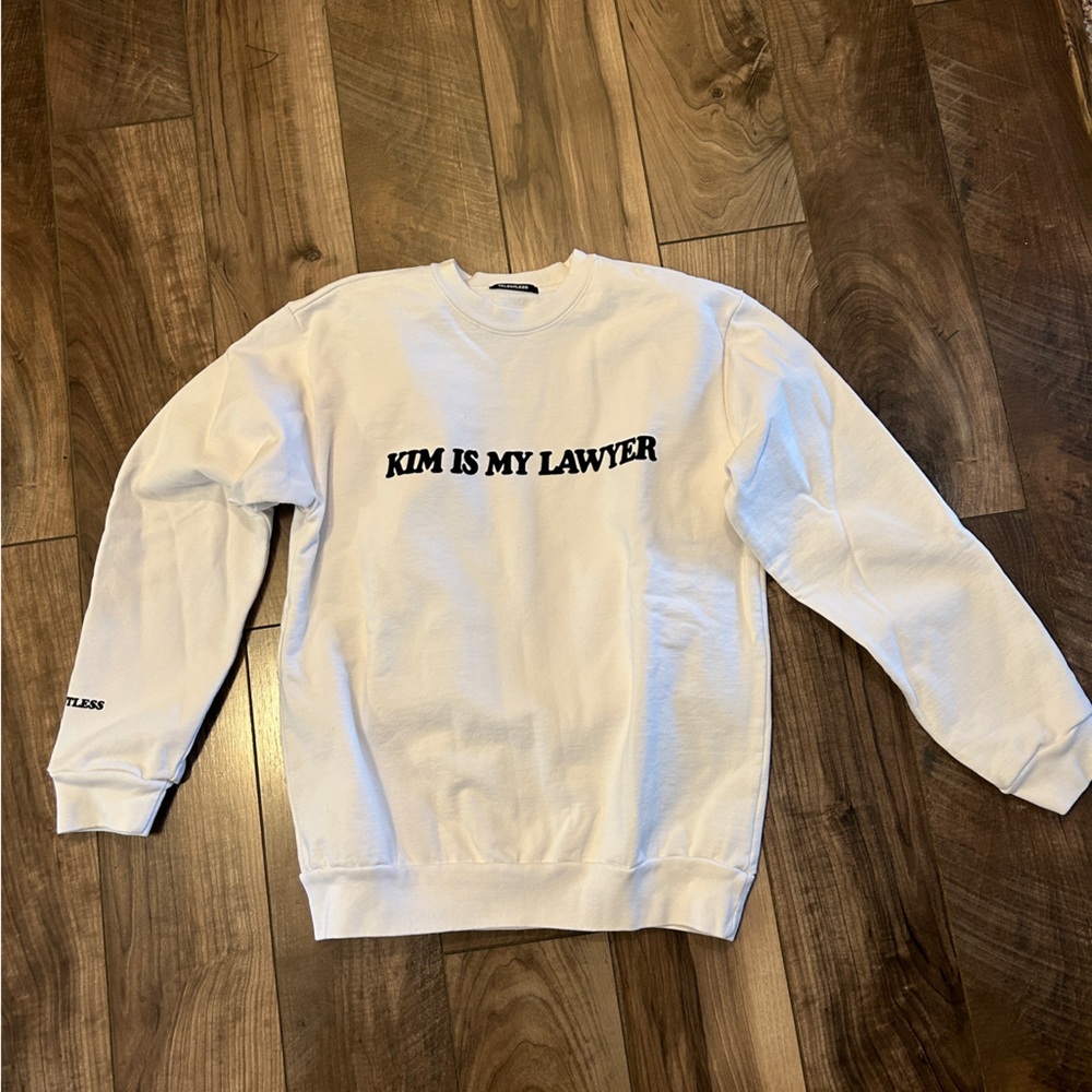 NEW Talentless White Kim is my Lawyer Pullover Cotton Oversized Crewneck SMALL